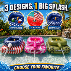 🔥Summer Pool Party Sale 50% OFF – Patriot Pool Float with Water Cannon for Beach, Lake & Pool Fun