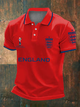 Men's UK Football Lover England 2026 Printed polo shirt-2