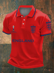 Men's UK Football Lover England 2026 Printed polo shirt-2
