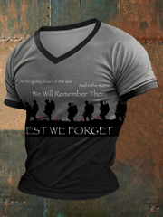 Britisches Herren-T-Shirt mit V-Ausschnitt und Veteranenmotiv