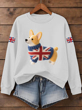 Women's UK Flag Corgi Print Sweatshirt