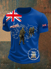 Men's Falklands War UK Flag Printed T-shirt