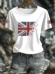 Damen-T-Shirt mit Aufdruck der britischen Flagge