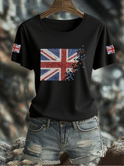 Damen-T-Shirt mit Aufdruck der britischen Flagge