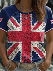 Damen-T-Shirt mit britischem Flaggenmotiv