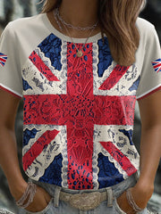 Damen-T-Shirt mit britischem Flaggenmotiv