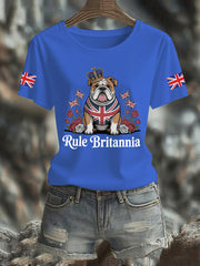Women's Vintage England Flag Rule Britannia Printed T-shirt