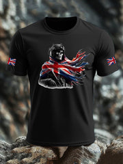 Men's British Veteran imitation cotton short-sleeved T-shirt