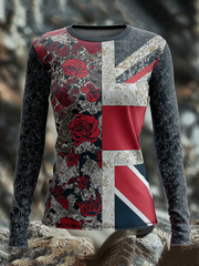 Damen-Tops mit englischem Patchwork-Rosenmuster