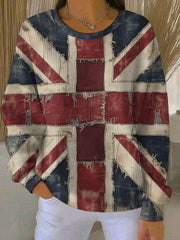 Damen-Tops mit Union-Jack- und Patchwork-Print