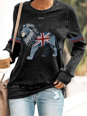 Britisches Damen-Langarmshirt aus Denim-Imitat