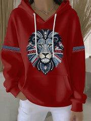 Britischer Damen-Hoodie mit Denim-Print
