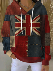Damen-Tops im Union-Jack- und Patchwork-Stil, bedruckt