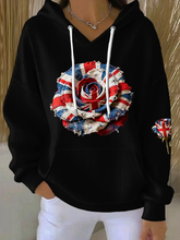 Women's british patchwork Rose Printed Tops