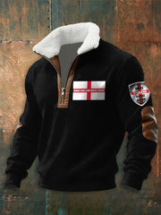 Herren-Kapuzenjacke mit Reißverschluss und Aufdruck „Make England Great Again“.