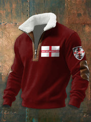 Herren-Kapuzenjacke mit Reißverschluss und Aufdruck „Make England Great Again“.