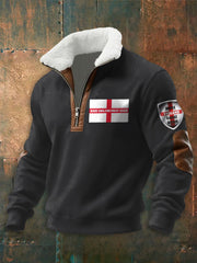 Herren-Kapuzenjacke mit Reißverschluss und Aufdruck „Make England Great Again“.