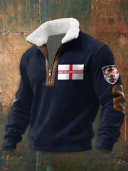Herren-Kapuzenjacke mit Reißverschluss und Aufdruck „Make England Great Again“.