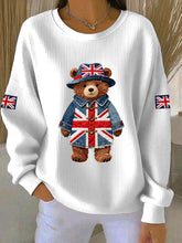 Damen-Sweatshirt im britischen Stil mit Print, lässig und bequem