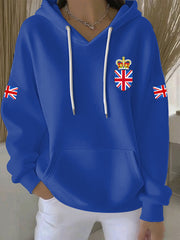 Damen-Hoodie im britischen Stil mit Print, lässig und bequem