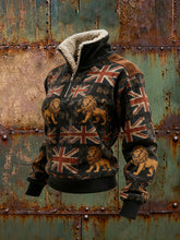 Women's Vintage England Flag Lion Printed Sweatshirt