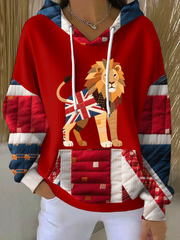 Britische Patchwork-Tops mit Löwenmuster für Damen