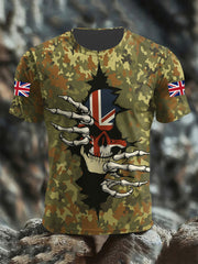 Kurzarm-T-Shirt mit Totenkopf-Tarnmuster für Herren