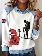 Langarmshirt mit Aufdruck zum Gedenktag der Frauen: „Lest We Forge“