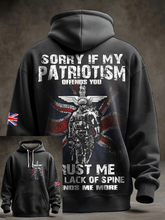 Men's British Veteran Oversized Drop-Shoulder Hoodie with Pockets