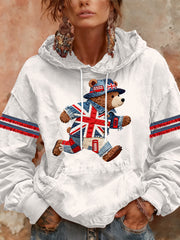 Damen-Hoodie im britischen Stil mit Print, lässig und bequem