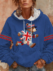 Damen-Hoodie im britischen Stil mit Print, lässig und bequem