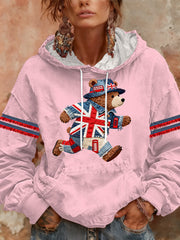 Damen-Hoodie im britischen Stil mit Print, lässig und bequem