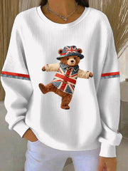 Damen-Sweatshirt im britischen Stil mit Print, lässig und bequem