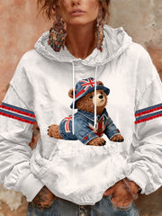 Damen-Hoodie im britischen Stil mit Print, lässig und bequem