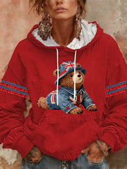 Damen-Hoodie im britischen Stil mit Print, lässig und bequem