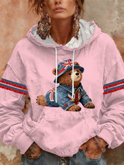Damen-Hoodie im britischen Stil mit Print, lässig und bequem