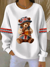 Damen-Sweatshirt im britischen Stil mit Print, lässig und bequem