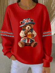 Damen-Sweatshirt im britischen Stil mit Print, lässig und bequem