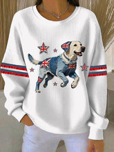 Lässiges Damen-Sweatshirt im britischen Stil mit Labrador-Print
