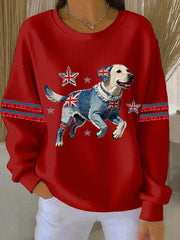 Lässiges Damen-Sweatshirt im britischen Stil mit Labrador-Print
