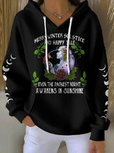 Damen-Hoodie mit Stonehenge-Motiv und Wintersonnenwende-Print (UK)