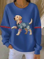 Lässiges Damen-Sweatshirt im britischen Stil mit Labrador-Print