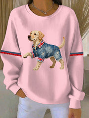 Lässiges Damen-Sweatshirt im britischen Stil mit Labrador-Print