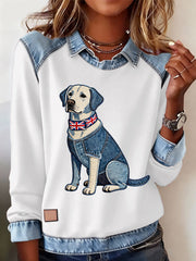 Britischer Damen-Freizeittop mit Labrador-Print