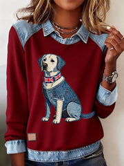 Britischer Damen-Freizeittop mit Labrador-Print