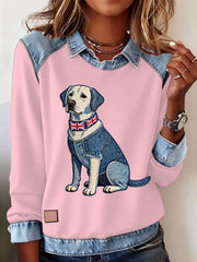 Britischer Damen-Freizeittop mit Labrador-Print