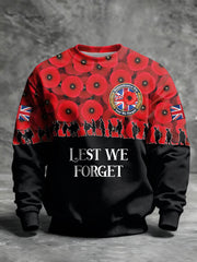 Herren-Sweatshirt mit Aufdruck „Lest We Forget“ zum Gedenktag der Toten