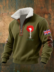 Herren-Kapuzenpullover „Lest We The Forget“ mit lockerem Reißverschluss