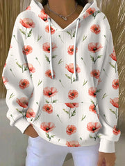 Damen-Hoodie mit Mohnblumenmuster zum Gedenktag