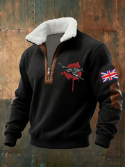 Baggy-Kapuzenpullover mit Reißverschluss im Flugzeugdesign der Royal Air Force für Herren